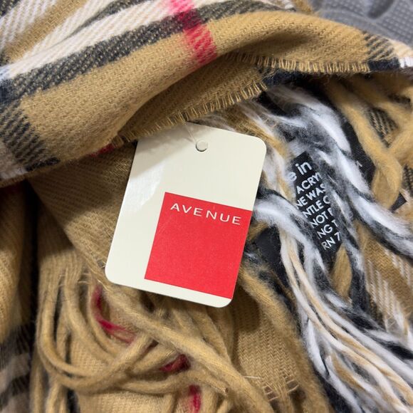 Avenue Neck Warmer Muffler & Scarf Mens Multi Checkered 100% Acrylic Fringe End - Picture 6 of 6